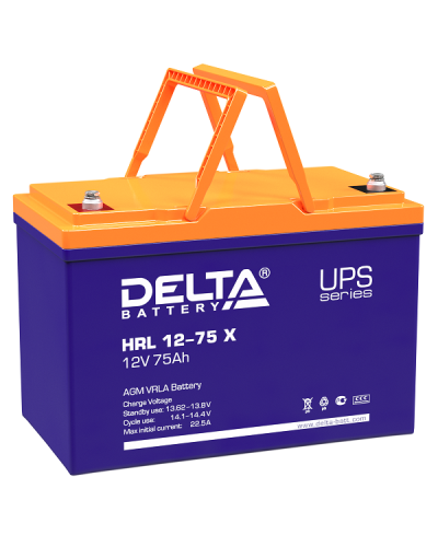 Delta HRL 12-75 X. Аккумулятор герметичный свинцово-кислотный. Delta в Подольске