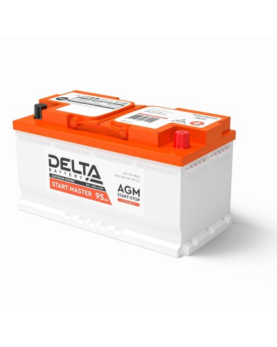 Delta START MASTER AGM 1295 (95 Ah). Аккумулятор автомобильный герметичный свинцово-кислотный. Delta в Подольске