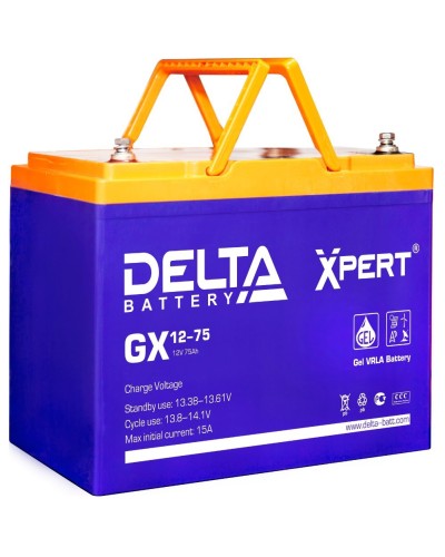 Delta GX 12-75. Аккумулятор герметичный свинцово-кислотный. Delta в Подольске