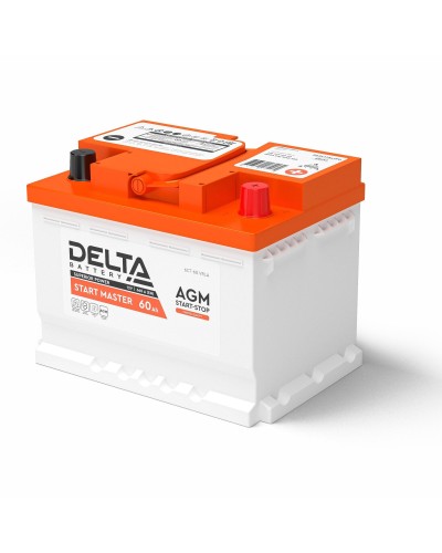 Delta START MASTER AGM 1260 (60 Ah). Аккумулятор автомобильный герметичный свинцово-кислотный. Delta в Подольске