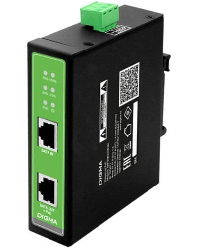 DNP30W48GDXM 10/100/1000BASE-T 30Вт 37-57В(DC). Инжектор PoE. Digma в Подольске