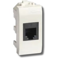 Розетка RJ-45 Brava 1 модуль белая (76457B): Розетка компьютерная экранированная с одним разъёмом