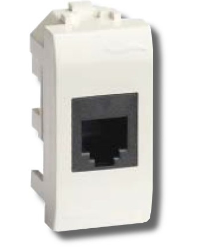 Розетка RJ-45 Brava 1 модуль белая (76457B): Розетка компьютерная экранированная с одним разъёмом в Подольске