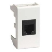 Розетка RJ-45 Viva 1 модуль белая (45048): Розетка компьютерная экранированная с одним разъёмом