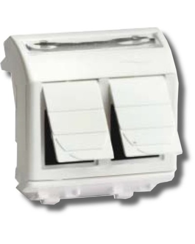 Розетка RJ-45 Brava 2 модуля белая (76459B): Розетка компьютерная с двумя разъёмами в Подольске