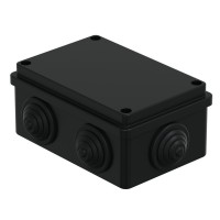 Коробка JBS120 120х80х50, 6 вых., IP55, черная (44008BL-1). Коробка монтажная. Экопласт