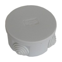 Коробка JBR080 D=80х40, 4 вых. IP44, серая (44005HF). Коробка монтажная, без галогена. Экопласт