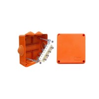 Коробка JBS100 100х100х55, 6 вых., 3P (0,15...2,5мм²) (43007HF): Коробка монтажная, огнестойкая, без галогена