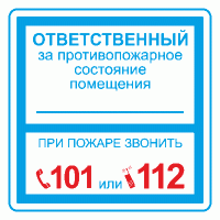 Плёнка (В 02) ответственный за противопожарное состояние (200х200). Пленка. Прочие российские